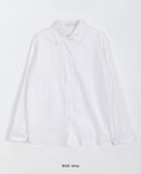 Feall size cotton long sleeve shirt - short ver.