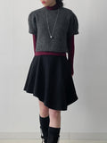 [FW/Brushed] Unbalance Midi Flare Skirt
