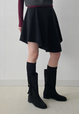 [FW/Brushed] Unbalance Midi Flare Skirt