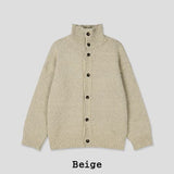 Stack High Neck Button Knit Cardigan