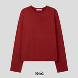 [BAISC] Dense Tencel Crop Long Sleeve Tee