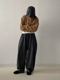 [unisex] Herringbone Wool Balloon Wide Pants