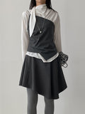 Stripe One-Shoulder Bustier