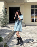 Showlet A-line denim mini one piece