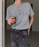 Cooper Two Pocket Half Henley Neck Tee