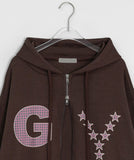 Kenjifu Patch Printing Over Hood Zip-up