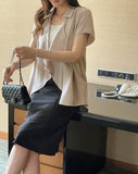 Blond Shawl Collar Open Cardigan Jacket
