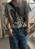 To Heart Lettering Printed Short Sleeve T-shirt