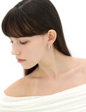 Champagne Moon Silver Gout Glint Earrings M