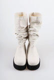shirring platform boots