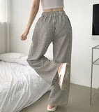 Stripe Banding Wide Pants