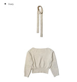 [Muffler set] Billy Boat Neck Off Loose Knit