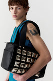 oversize studded shoulder bag