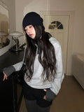 Chive Button Stripe Hood Brushed T-Shirt