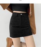 Corduroy H-Line Mini Skirt Pants
