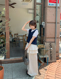 Enges Lace Summer Punching Knit Vest