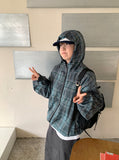 [unisex] Dorico Check Hood String Wind Jacket