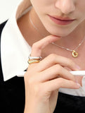 Etreve Silver Note Wave Ring