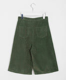 Two-bent corduroy half pants