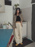 Blend stitch balloon banding pants