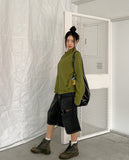 Shark Cutting Bermuda Denim Pants