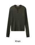 Ribe Waffle Henley Neck Ringer Tee