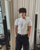 Slowy Button Muscle Fit Ribbed Short Sleeve T-shirt