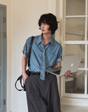 Hertz Tie Roll Up Short Sleeve Shirt