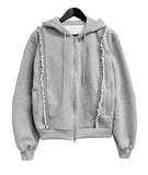 Seld Frill Brushed Hood Zip-Up