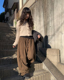 Aring Boucle Knit Ribbed Crop Cardigan