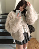 Puppy Hairy Wool Knit Cardigan