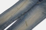 Wrinkle washed crack bootcut denim pants