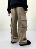 Slay big pocket straight corduroy pants