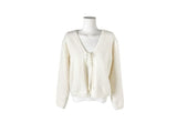 Kwan Frill Sleeveless Ribbon Cardigan Set
