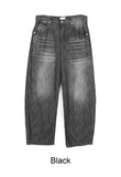 Carton linen-like washed denim pants