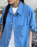 Pave Roll Up Short Sleeve Shirt