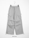 Watchun banding brushed parachute cargo pants