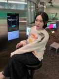 S/S crayon bookle knit