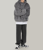 Hoodie silky fur jacket