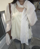Fan-on Pendant Round Knit Crop Cardigan