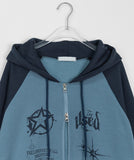 Lokini Brushed Raglan Two-Way Hood Zip-Up