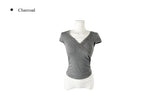Dipyu Lace Diagonal Slim Short Sleeve T-Shirt