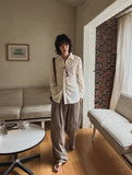 Mary three tuck wide slacks