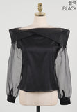 Setiel Off Shoulder Chiffon Blouse