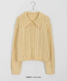 Lesa Cable Crop Collar Cardigan