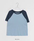 [BAONHAUS] Hirun Dot Color Matching Raglan Short Sleeve Tee