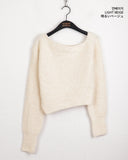 Nize Wool One Off Shoulder Cropped Long Sleeve Knit
