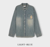 S/S Shea Damaged Washed Denim Shirt