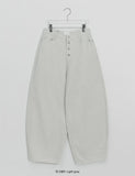 Kimri Button Cotton Balloon Wide Pants