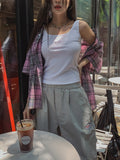 Mid-checkered Overfit Short-Sleeved Shirt